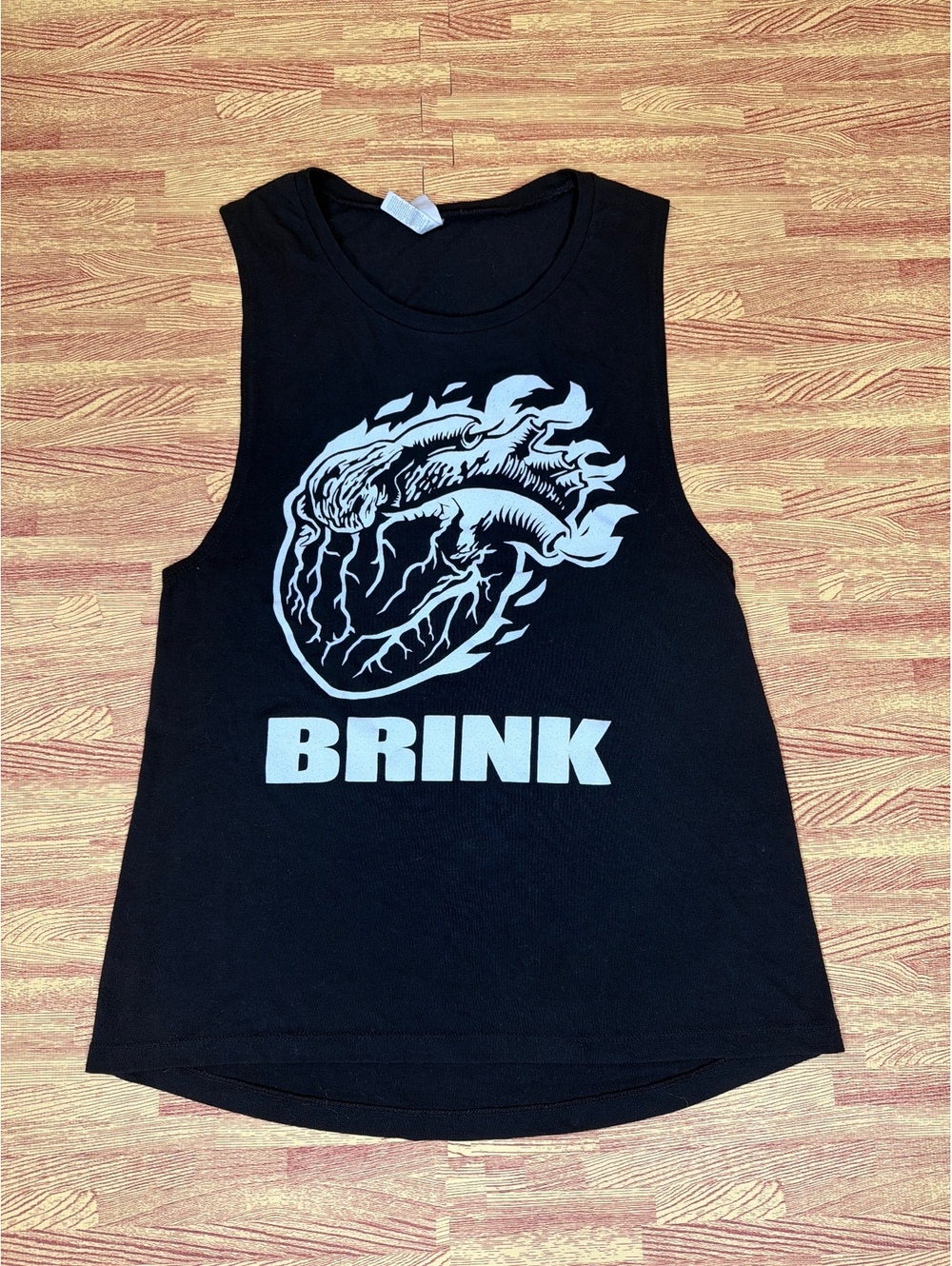 BRINK All Heart Flaming Brain Black Women's Muscle Tank Top M